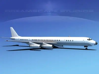 Douglas DC-8-63 Unmarked 1 3D model