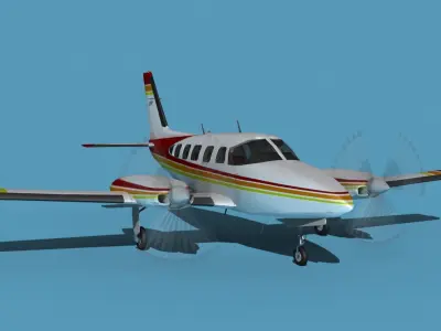 Piper PA-31-350 Navajo Chieftain V08 3D model