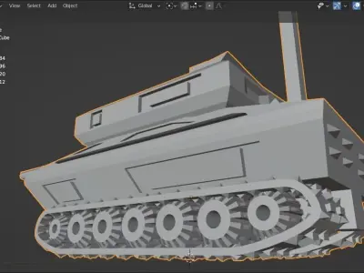 3d military tank model 3D model
