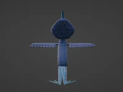 Blue bird Low-poly 3D model
