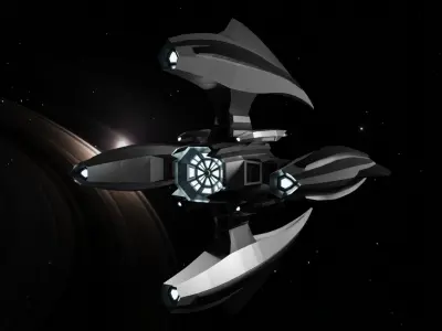 Death claw - orbital fighter Low-poly 3D model