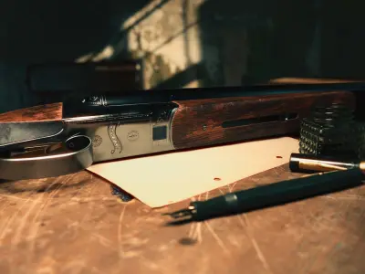 Double Barrel Sawed Off Low-poly 3D model