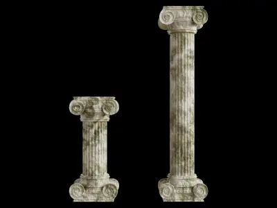 Old Ionic Column includes tall and a short one 3D model
