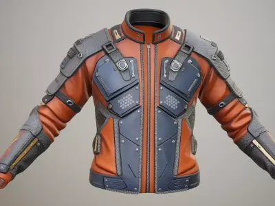 Sci-Fi Jacket P04 Low-poly 3D model