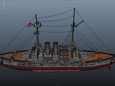HMS Goliath Battleship 3D Model 3D model