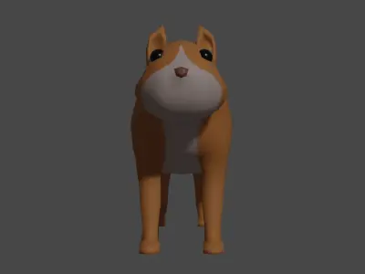 LowPoly Squirrel fox Low-poly 3D model