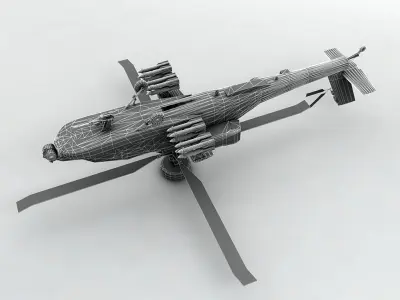 AH 64D Helicopter  -2 Low-poly 3D model