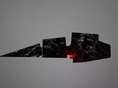 Flying Charizomotic megalith Low-poly 3D model