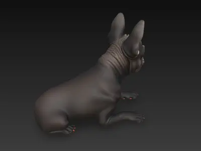 French Bulldog Dog Realistic 3D Model - Low Poly Realistic Low-poly 3D model