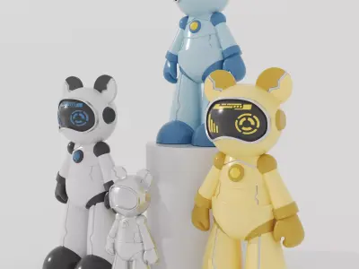 Robot Toy Low-poly 3D model