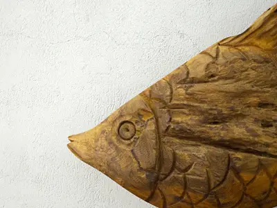 Reclaimed Teak Root Fish Sculpture 3D model