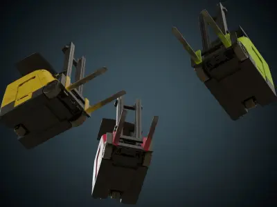 Forklift 2B Low-poly 3D model