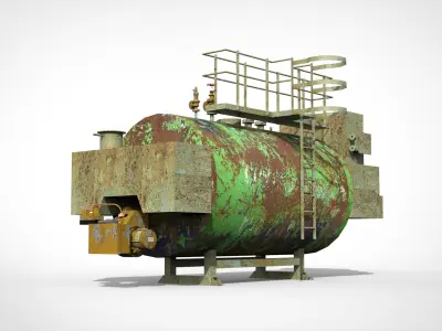 Commercial Gas Oil water heater 3D model