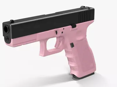 Glock 17 Pink Low-poly 3D model