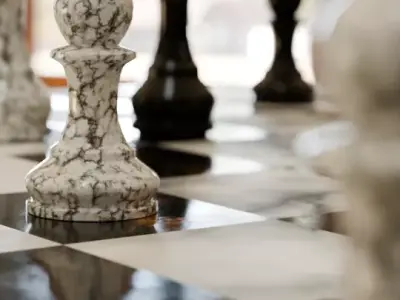 Marble Chess Pawn Render Blender 3D Artwork Low-poly 3D model