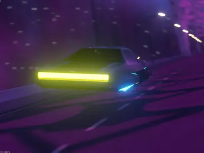 flying car Low-poly 3D model