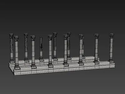 3d pompeiopolis set of columns 3D model