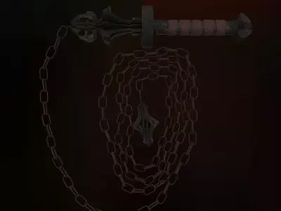 Morningstar whip - Ancient medieval weapon 3D model