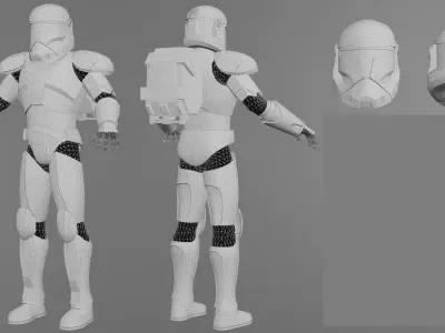 Republic Commando Clone Wars  Low-poly 3D model