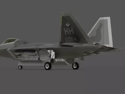 F-22A Raptor 3D Model Low-poly 3D model