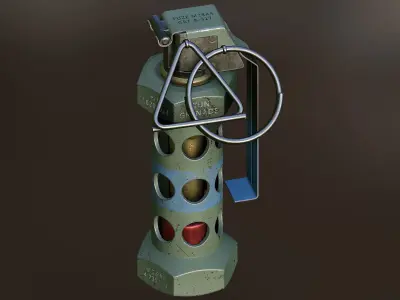 M84 Stun Grenade Game Ready Low-poly 3D model