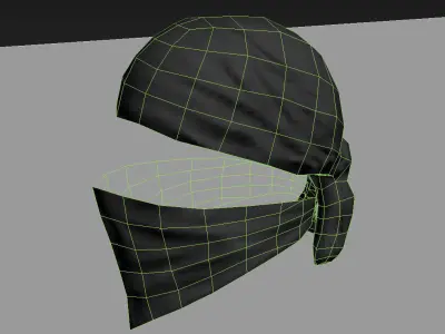 Bandana terrorist character mercenary Low-poly 3D model