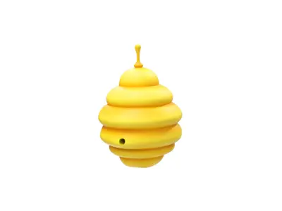 Low-Poly Bee Hive  Low-poly 3D model