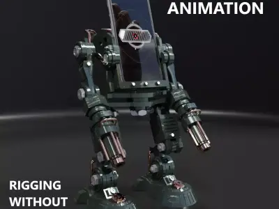 MILITARY ROBOT FOR SMARTPHONE ANIMATION 3D model