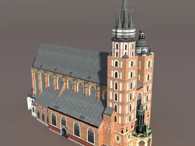 Church St Maria Low poly model Low-poly 3D model