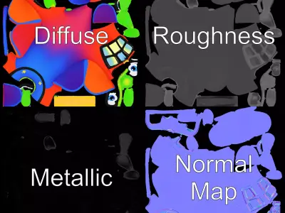 Colorful Cartoon Airplane model pack Low-poly 3D model