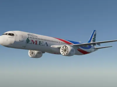 Middle East Airlines A321 Neo 321 nx more liveries in desc Low-poly 3D model