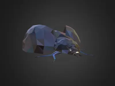 Bug Ladybug Black Low Polygon Art Insect Low-poly 3D model