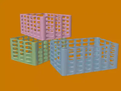 Plastic Basket Free low-poly 3D model purchase