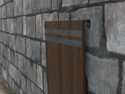 Drawbridge animated Low-poly 3D model