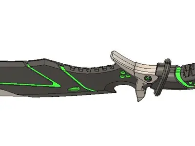 Cyberpunk Machete 3D STL 3D print model