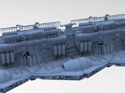 Floating Convoy Ship Wall 3D model