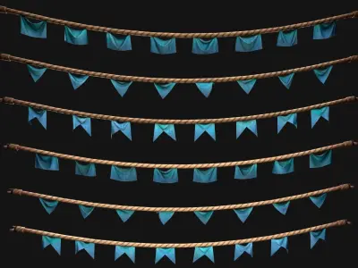 Medieval Flag for the Fair Low-poly 3D model