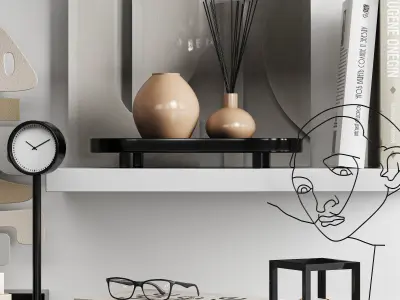 Decorative set shelf 3D model