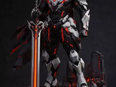 Knight Inferno Nexus  Futuristic Cyber Knight  3D Printing 3D print model