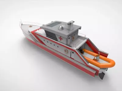 Ambulance boat 3D model