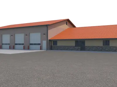 Commercial-037 Fire Station 3D model