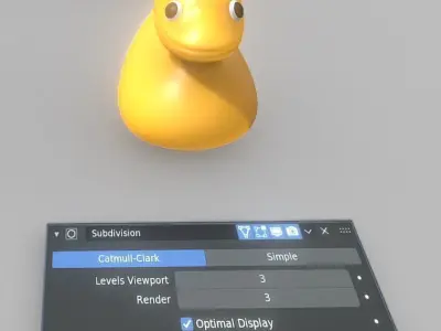 Subdivision Ready Rubber Duck Free 3D model