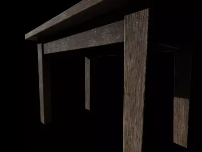 TV Wooden Table  Free Game-Ready Prop Free low-poly 3D model