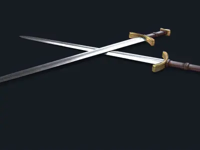 Medieval King Sword Low-poly 3D model