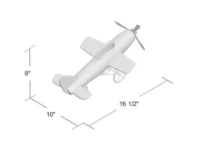 Styled Wood Metal Airplane Sculpture 3D model