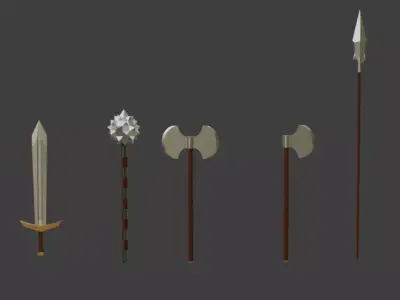 Medieval Weapon Pack Free low-poly 3D model