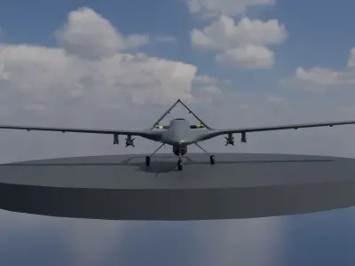 Bayraktar TB2 Turkish Unmanned Aerial Vehicle UAV Low-poly 3D model
