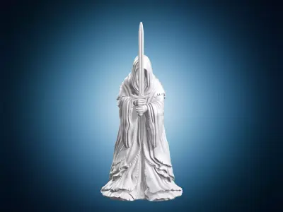 Nazgul Ringwraith Dark Lord of the Rings Hooded Sword Wraith Min 3D print model
