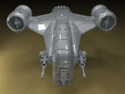 Razor Crest Spaceship with moving parts 3D Model ready to Print 3D print model