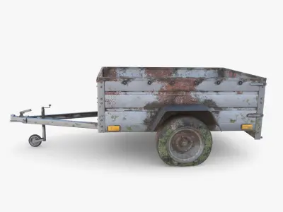 Cargo Trailer v3 weathered Low-poly 3D model
